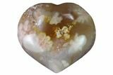 Polished Flower Agate Hearts - 1 1/4 to 1 1/2" - Photo 2